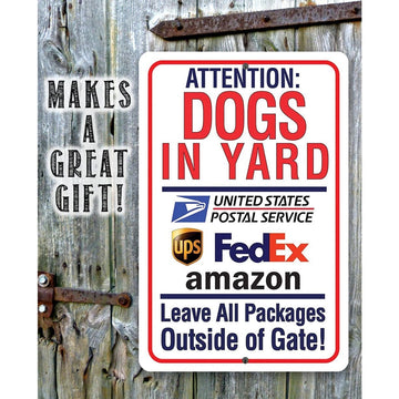 Faire-Lone Star Art Novelty Signs Dogs in Yard Sign for Pet Owners -Made in the USA Metal Sign
